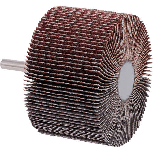Mounted Flap Wheel, A80 Grit, 3" x 2" x 1/4" Distribution Industrielle GC