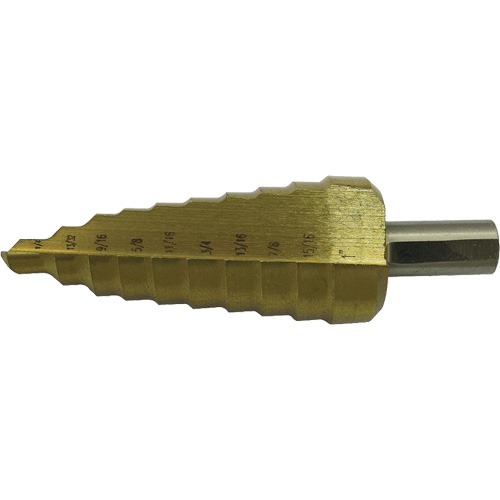Jet-Kut&reg; 9-Step Super Premium M35 Step Drill, 1/4" - 3/4" , 1/16" Increments, High Speed Steel Distribution Industrielle GC