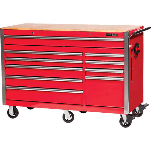 PRC5610 Pro Series Roller Cabinet, 10 Drawers, 55-9/10" W x 24-1/10" D x 39-7/10" H, Red Distribution Industrielle GC