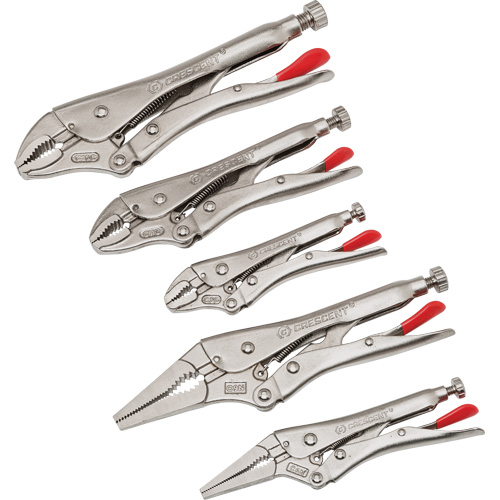 Jeu de pinces verrouillables courb&eacute;es & &agrave; bec long 5 mcx, 14-1/2" lo Distribution Industrielle GC