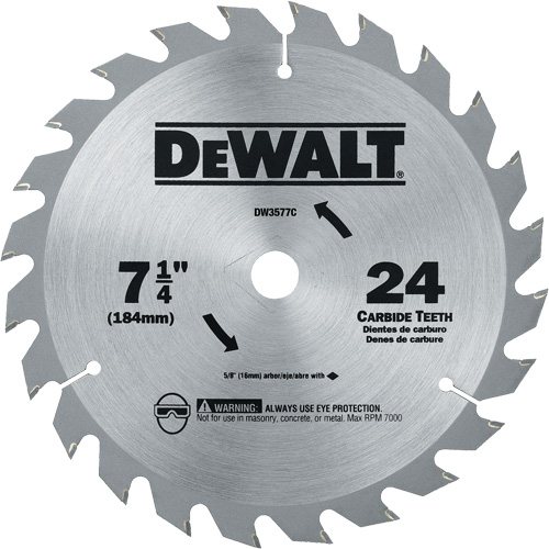 Carbide Circular Saw Blade, 7-1/4", 24 Teeth Distribution Industrielle GC