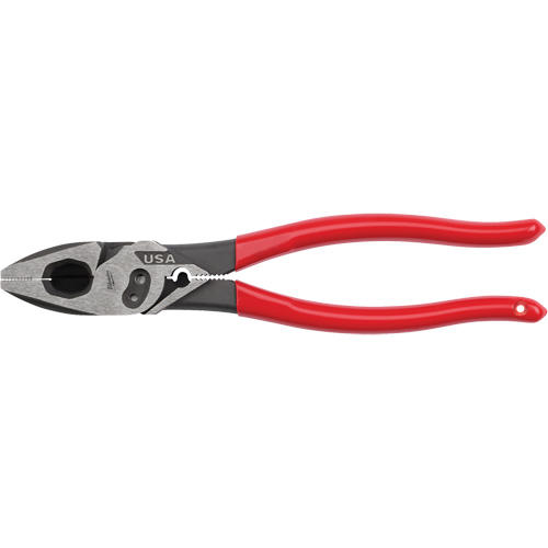 Pince &agrave; poign&eacute;es tremp&eacute;es pour monteurs de lignes avec pince &agrave; sertir et coupe-boulons Distribution Industrielle GC