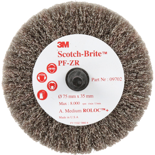 Scotch-Brite Roloc Cut & Polish Disc, Aluminum Oxide, Medium Grit, 3" x 1-3/8" x 1/4" Distribution Industrielle GC