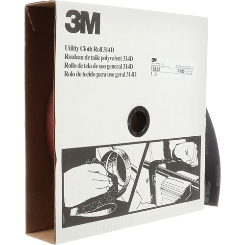 Rouleau de toile abrasive utilitaire 314D, 2" la x 150' lo, Grain 100J Distribution Industrielle GC