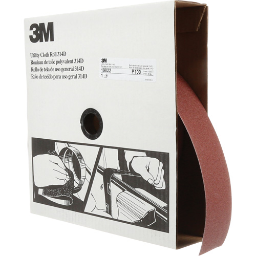 Rouleau de toile abrasive utilitaire 314D, 2" la x 150' lo, Grain 100J Distribution Industrielle GC