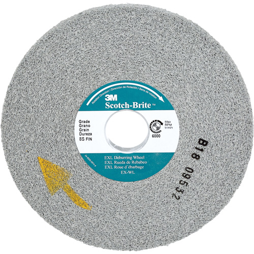 Meule d'&eacute;barbage EXL Scotch-Brite, 6" x 1/2", Arbre de 1", Oxyde d'aluminium Distribution Industrielle GC