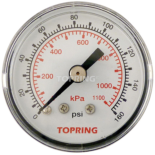Manom&egrave;tre,  1-1/2", 0 - 160 psi, Fixation arri&egrave;re, Analogique Distribution Industrielle GC