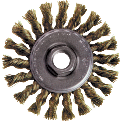 High Speed Small Grinder Knot Wire Wheel Brush, 4" Dia., 0.02" Fill, 5/8"-11 Arbor, Stainless Steel Distribution Industrielle GC
