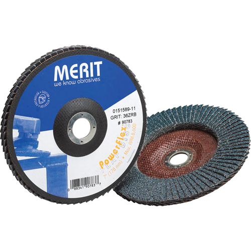Disques &agrave; lamelles - Merit Zirconia, 4-1/2" x 7/8", Type 27, Grain 60, Zirconium Distribution Industrielle GC