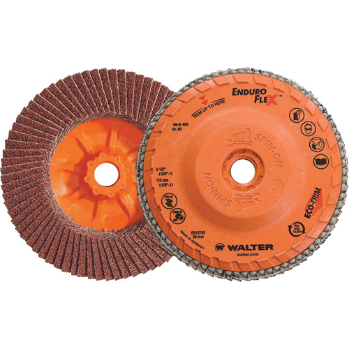 Disque &agrave; lamelles Enduro-Flex, 4-1/2" x 5/8"-11, Type 27, Grain 40, Alumine de zirconium Distribution Industrielle GC