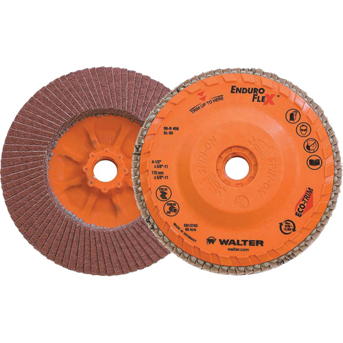 Disque &agrave; lamelles Enduro-Flex, 4-1/2" x 5/8"-11, Type 27, Grain 60, Alumine de zirconium Distribution Industrielle GC