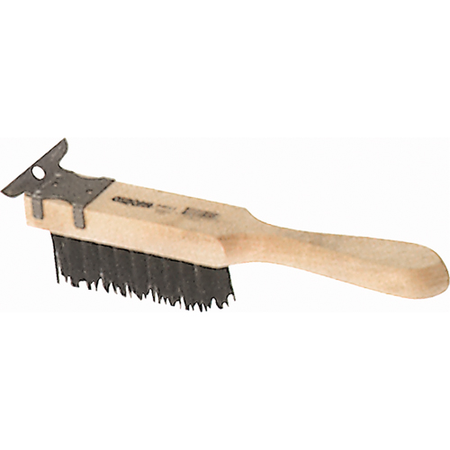 Brosses de grattage &agrave; grattoir, manche droit, Acier, 4 x 11 rangs de fils, Longueur 11-3/8" Distribution Industrielle GC