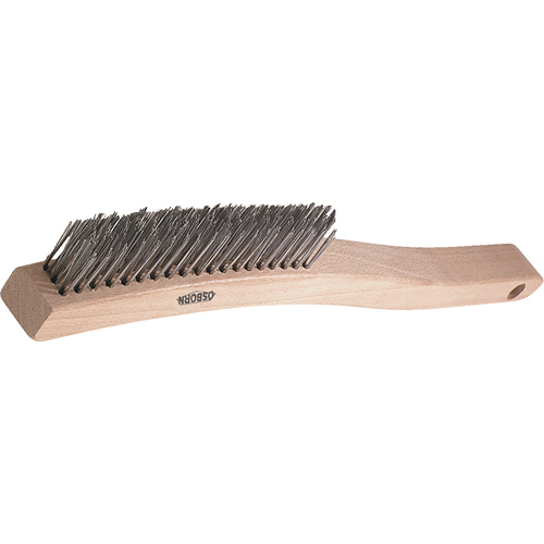 Brosses de grattage &agrave; manche long, garnissage en V, Acier, 3 x 19 rangs de fils, Longueur 13-3/4" Distribution Industrielle GC