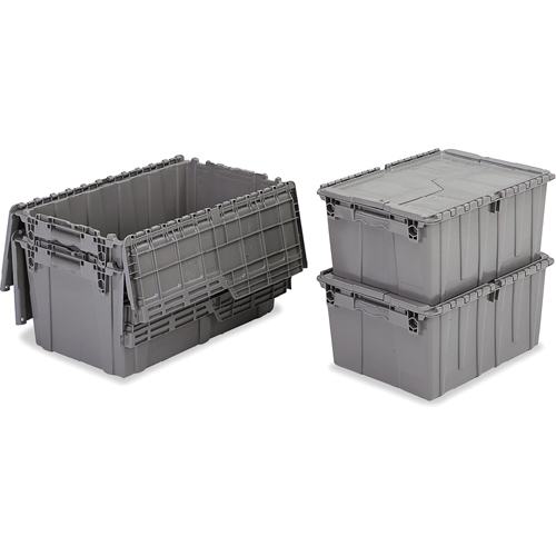 Flipak&reg; Polyethylene Plastic (PE) Distribution Containers, 11.8" x 9.8" x 7.7", Grey Distribution Industrielle GC