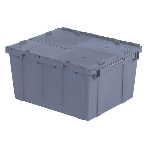 Flipak&reg; Polyethylene Plastic (PE) Distribution Containers, 23.9" x 19.6" x 12.6", Grey Distribution Industrielle GC