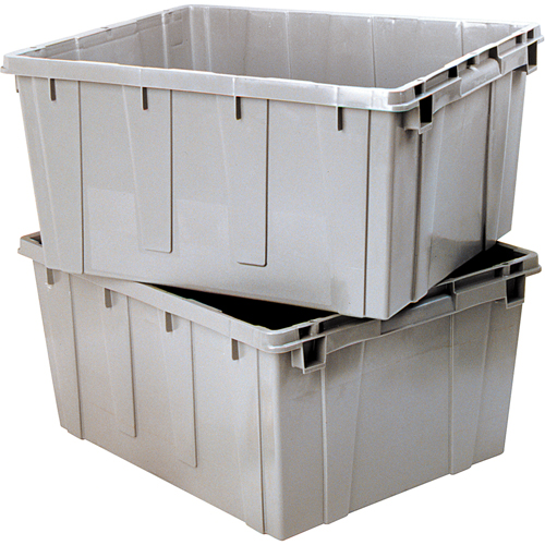 Contenant emboîtable, 21,1" la x 17,7" p x 12" h, Gris Distribution Industrielle GC