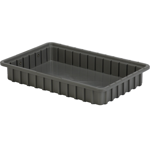 Divider Box&reg; Containers, Polyethylene, 16.5" W x 10.9" D x 2.5" H, Grey Distribution Industrielle GC