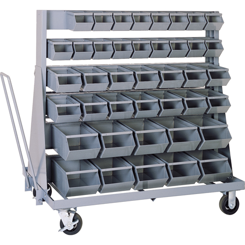 SUPPORT MOBILE,5 RANGEESAVEC BACS, &agrave; un c&ocirc;t&eacute;, 42 bacs, 37" la x 21" p x 50-1/2" h Distribution Industrielle GC