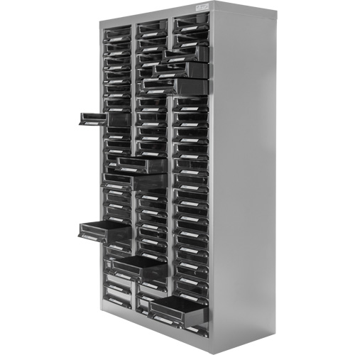 Casiers pour pi&egrave;ces KPC-300, Acier galvanis&eacute;, 60 tiroirs, 21-3/10" x 10-2/5" x 36-9/10", Gris Distribution Industrielle GC