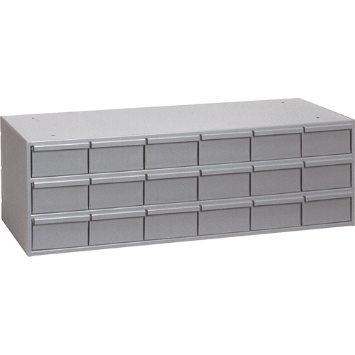 Casiers &agrave; tiroirs industriels, 18 tiroirs, 33-3/4" la x 17-1/4" p x 12-7/8" h, Gris Distribution Industrielle GC