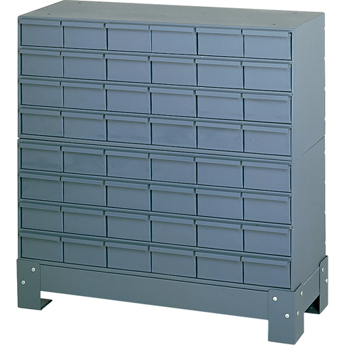 Industrial Drawer Cabinet With Base, 48 Drawers, 34-1/8" W x 12-1/4" D x 33-3/4" H, Grey Distribution Industrielle GC