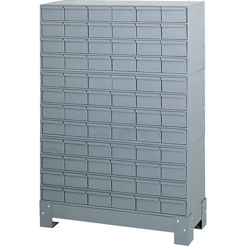 Industrial Drawer Cabinet With Base, 72 Drawers, 34-1/8" W x 12-1/4" D x 48-1/8" H, Grey Distribution Industrielle GC