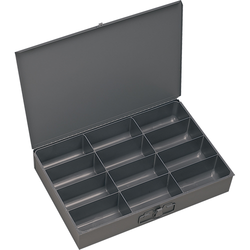 Boîtes &agrave; fond courb&eacute;, Acier, 12 compartiments, 18" la x 12" p, 3" h, Gris Distribution Industrielle GC