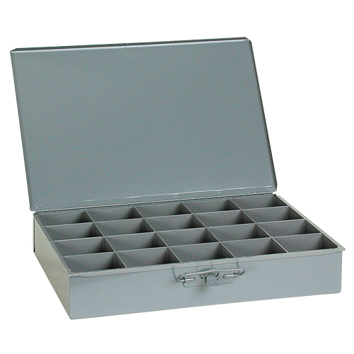 Compartment Scoop Boxes, Steel, 20 Slots, 18" W x 12" D x 3" H, Grey Distribution Industrielle GC