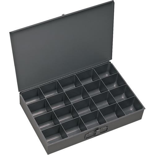Boîtes &agrave; fond courb&eacute;, Acier, 20 compartiments, 13-3/8" la x 9-1/4" p, 2" h, Gris Distribution Industrielle GC
