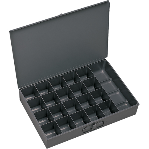 Boîtes &agrave; fond courb&eacute;, Acier, 21 compartiments, 13-3/8" la x 9-1/4" p, 2" h, Gris Distribution Industrielle GC