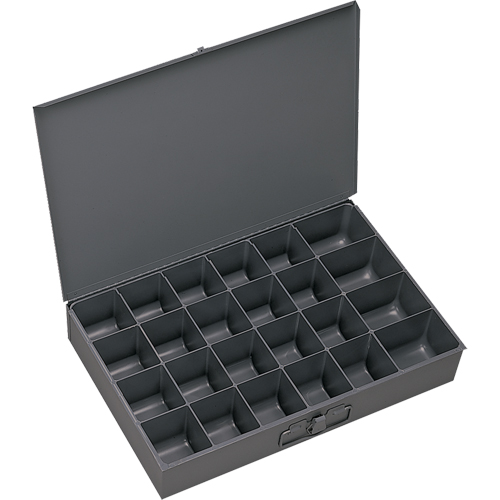 Compartment Scoop Boxes, Steel, 24 Slots, 13-3/8" W x 9-1/4" D x 2" H, Grey Distribution Industrielle GC