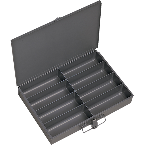 Boîtes &agrave; fond courb&eacute;, Acier, 8 compartiments, 13-3/8" la x 9-1/4" p, 2" h, Gris Distribution Industrielle GC