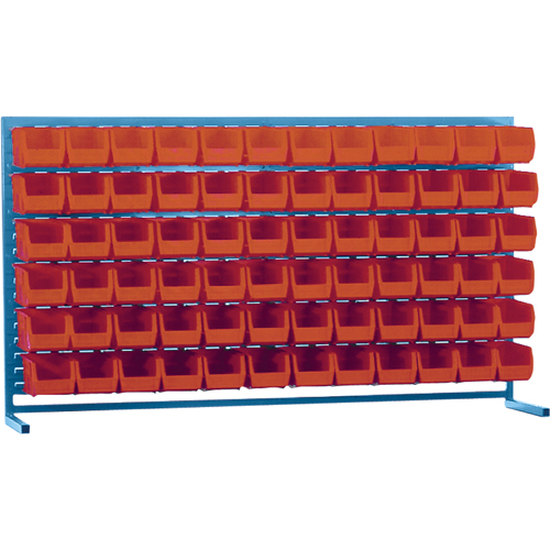 Louvered Rack with Bins, 72 Bins, 72" W x 15" D x 40" H Distribution Industrielle GC
