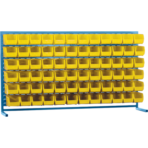 Louvered Rack with Bins, 72 Bins, 72" W x 15" D x 40" H Distribution Industrielle GC