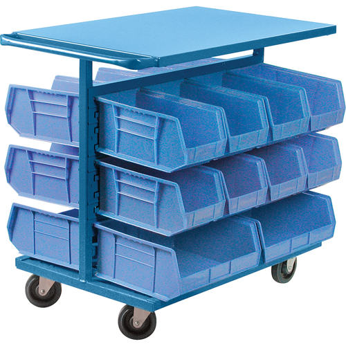 Chariot &agrave; bacs avec bacs, &agrave; deux c&ocirc;t&eacute;s, 20 bacs, 24" la x 38-1/2" p x 36-1/2" h Distribution Industrielle GC