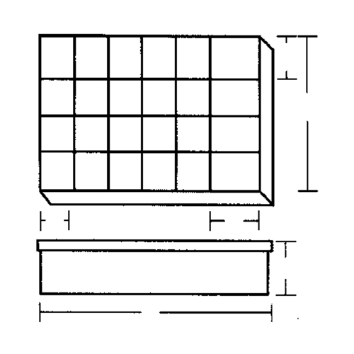 Boîte &agrave; compartiments, Plastique, 24 compartiments, 18-1/2" la x 13" p, 3" h, Gris Distribution Industrielle GC
