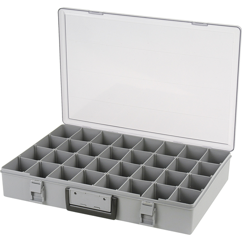 Boîte &agrave; compartiments, Plastique, 32 compartiments, 18-1/2" la x 13" p, 3" h, Gris Distribution Industrielle GC