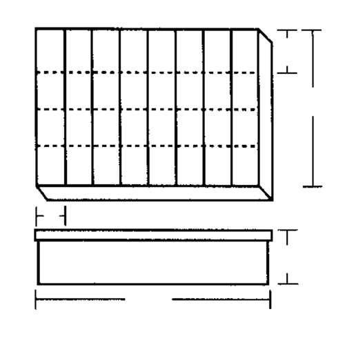 Boîte &agrave; compartiments, Plastique, 32 compartiments, 18-1/2" la x 13" p, 3" h, Gris Distribution Industrielle GC