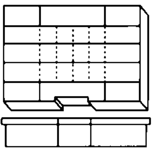 Boîte &agrave; compartiments, Plastique, 15-1/2" la x 11-3/4" p, 2-1/2" h, Gris Distribution Industrielle GC