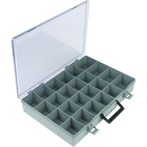 Boîte &agrave; compartiments, Plastique, 24 compartiments, 15-1/2" la x 11-3/4" p, 2-1/2" h, Gris Distribution Industrielle GC