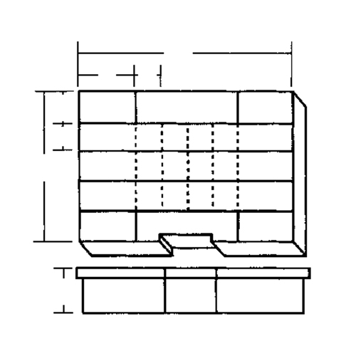 Boîte &agrave; compartiments, Plastique, 24 compartiments, 15-1/2" la x 11-3/4" p, 2-1/2" h, Gris Distribution Industrielle GC