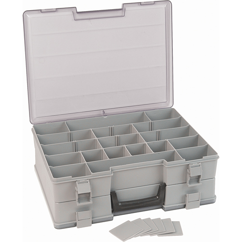 Compartment Case, Plastic, 48 Slots, 15-1/2" W x 11-3/4" D x 5" H, Grey Distribution Industrielle GC