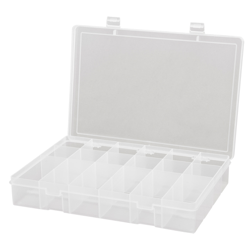 Boîtes &agrave; compartiments compactes en polypropyl&egrave;ne, 13-1/8" la x 9" p x 2-5/16" h, 18 compartiments Distribution Industrielle GC