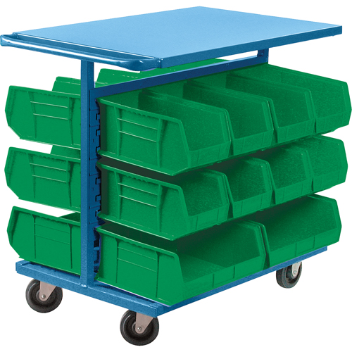 Chariot &agrave; bacs avec bacs, &agrave; deux c&ocirc;t&eacute;s, 20 bacs, 24" la x 38-1/2" p x 36-1/2" h Distribution Industrielle GC