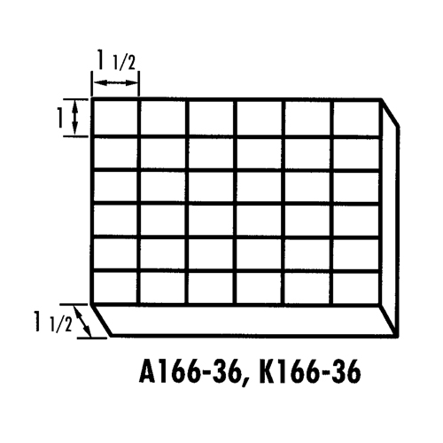 Boîte &agrave; compartiments K-Resin, Plastique, 36 compartiments, 6-9/16" la x 9-5/8" p, 1-1/2" h, Transparent Distribution Industrielle GC