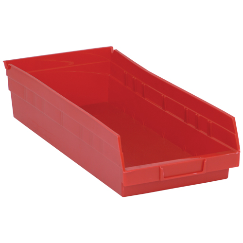 Bacs de rangement pour tablettes, 8-3/8" la x 4" H x 17-7/8" p, Rouge, Capacit&eacute; 40 lb Distribution Industrielle GC