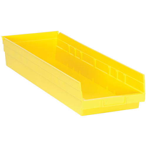 Bacs de rangement pour tablettes, 8-3/8" la x 4" H x 23-5/8" p, Jaune, Capacit&eacute; 50 lb Distribution Industrielle GC