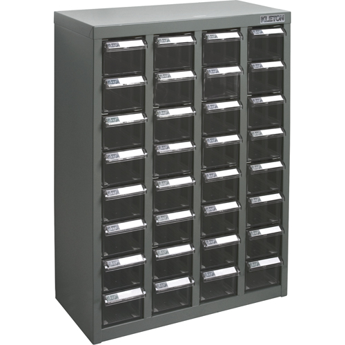Casiers pour pi&egrave;ces KPC-500, Acier galvanis&eacute;, 32 tiroirs, 18-1/10" x 8-7/10" x 25-3/5", Gris Distribution Industrielle GC