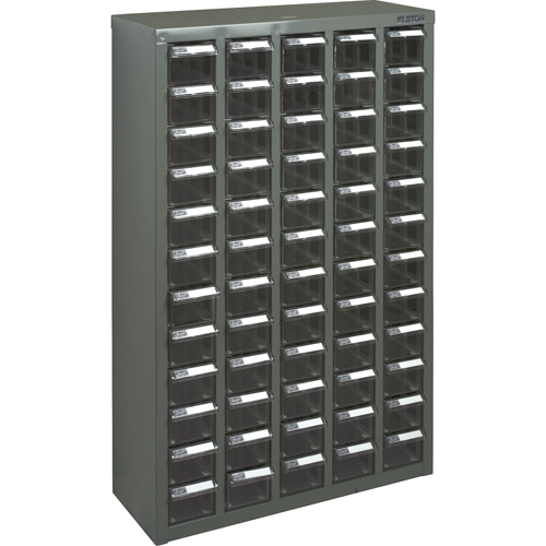 KPC-500 Parts Cabinet, Galvanized Steel, 60 Drawers, 22-3/5" x 8-7/10" x 36-9/10", Grey Distribution Industrielle GC