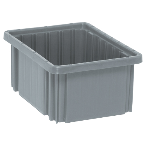 Divider Box&reg; Containers, Plastic, 10.9" W x 8.3" D x 5" H, Grey Distribution Industrielle GC